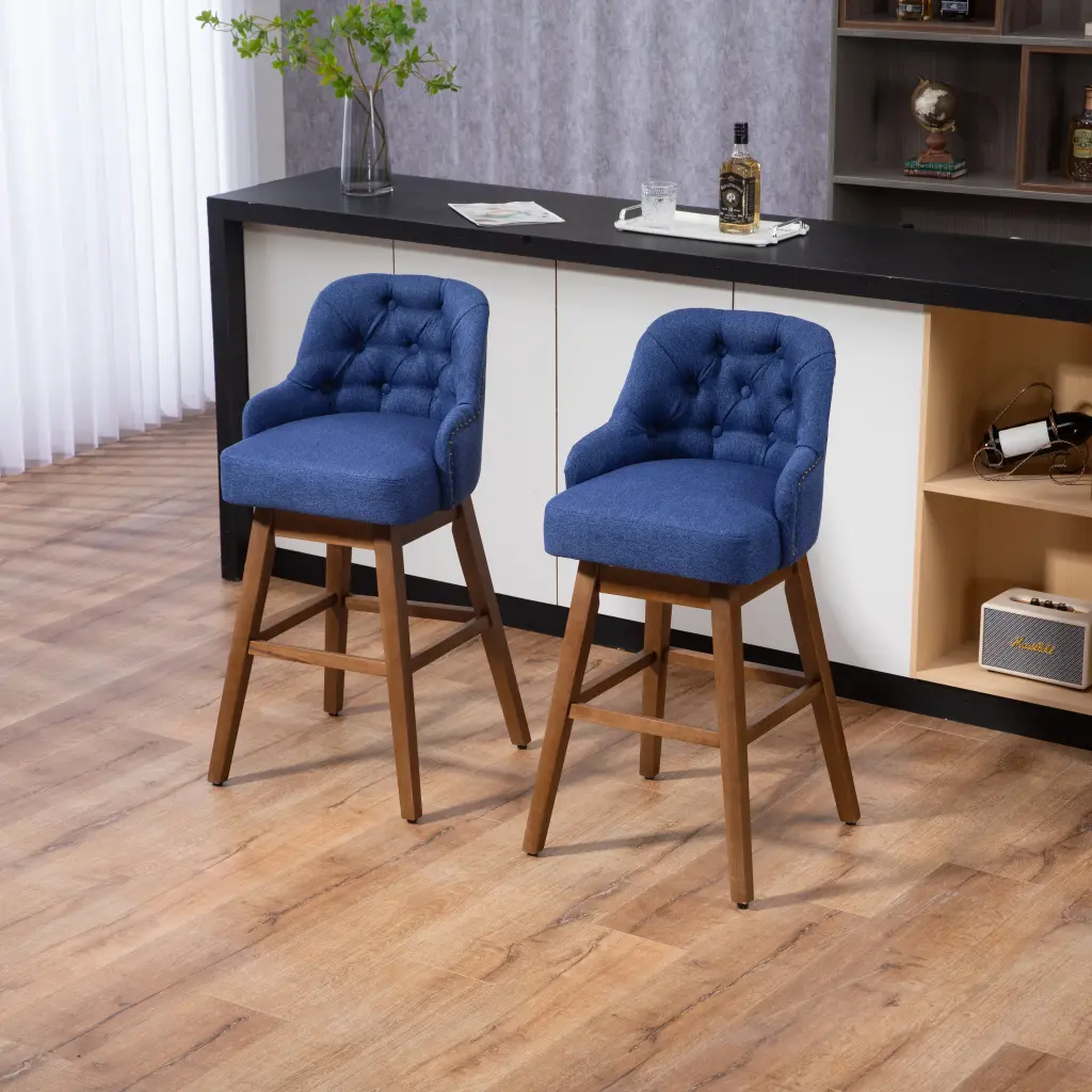 Coolmore Bar Stools Set 2 Counter Height Chairs Footrest Kitchen Island coolmore w-395