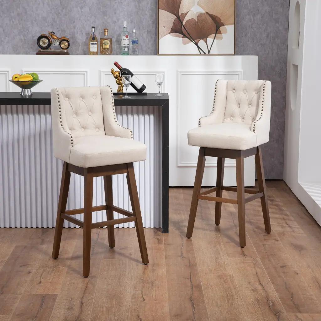 Coolmore Bar Stools Set 2 Counter Height Chairs Footrest Kitchen coolmore w-395