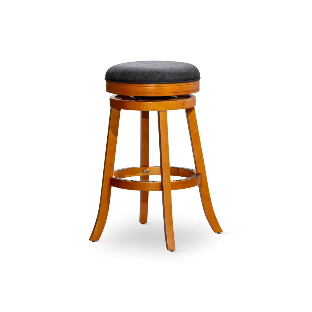 30 Inch Bar Stool Natural Finish and Charcoal Material Seat Kitchen Counter dty home
