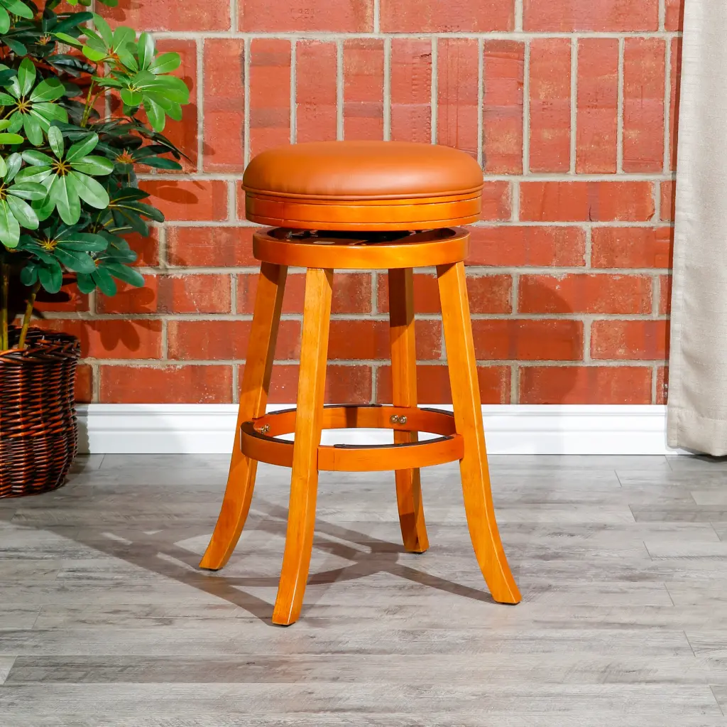 30 Inch Bar Stool Natural Finish and Saddle Hide Seat dty home