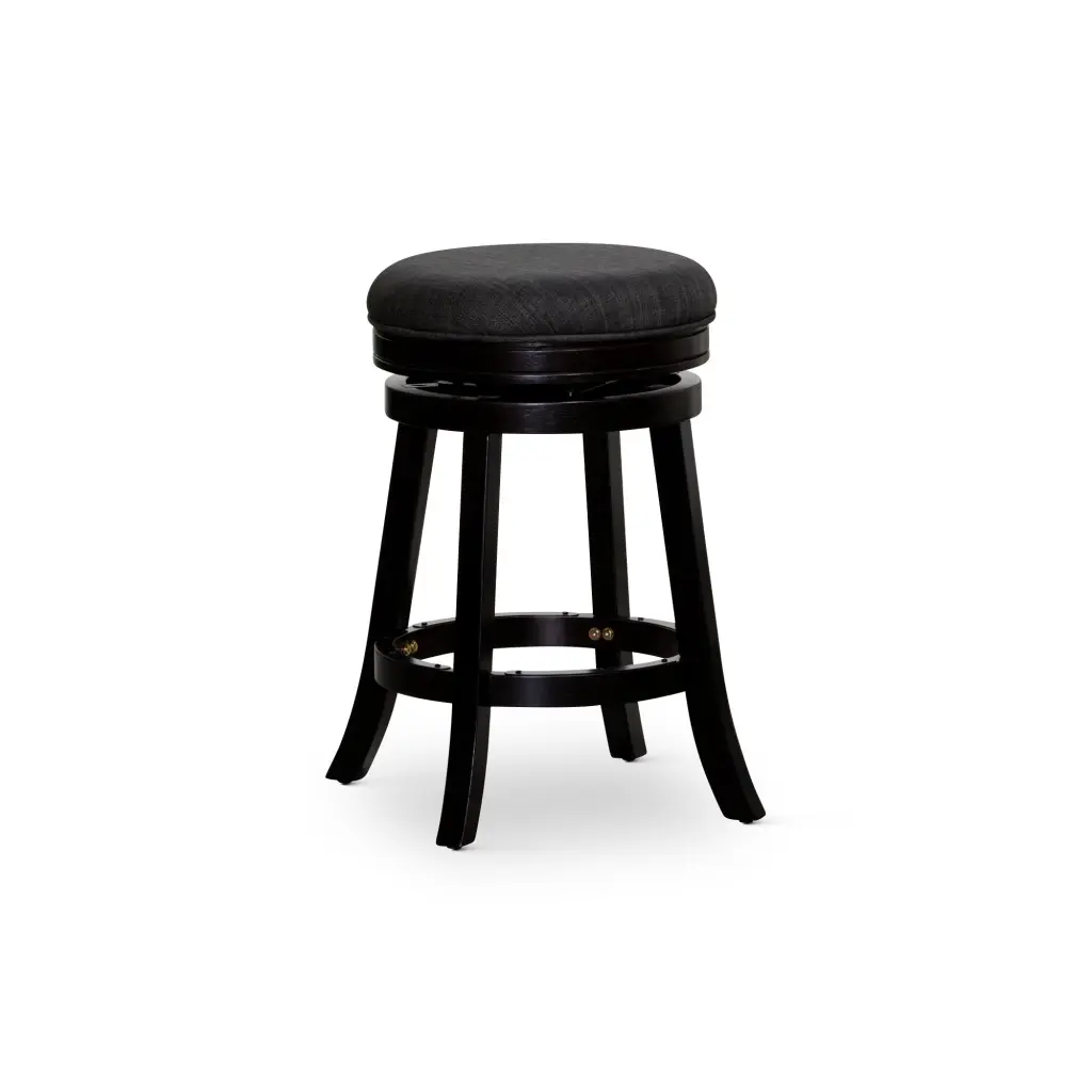 24 Inch Counter Stool Espresso Finish Charcoal Fabric Seat dty home