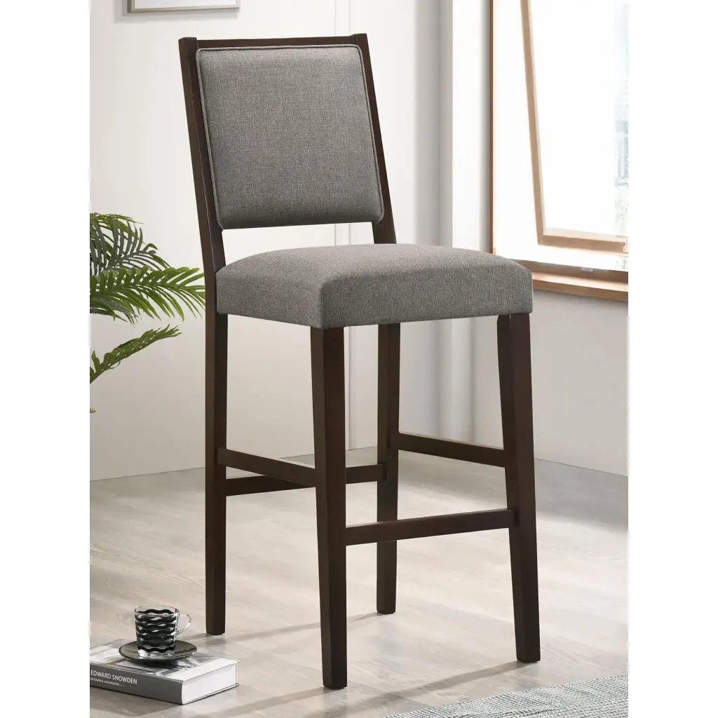 Grey and Espresso Stool Footrest Set 2 furniture max