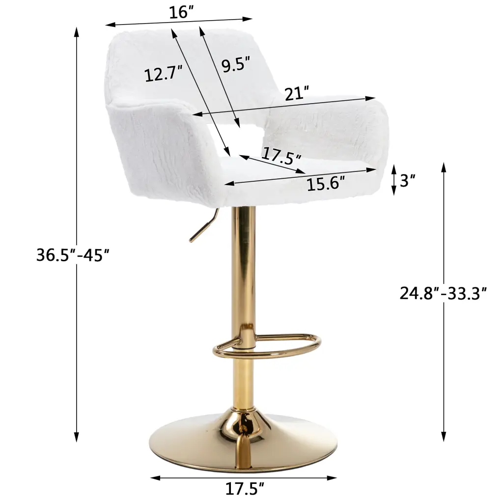 Hengming Bar Stool 2 Piece Set Hollowed Out Braces and Handrail hengming store