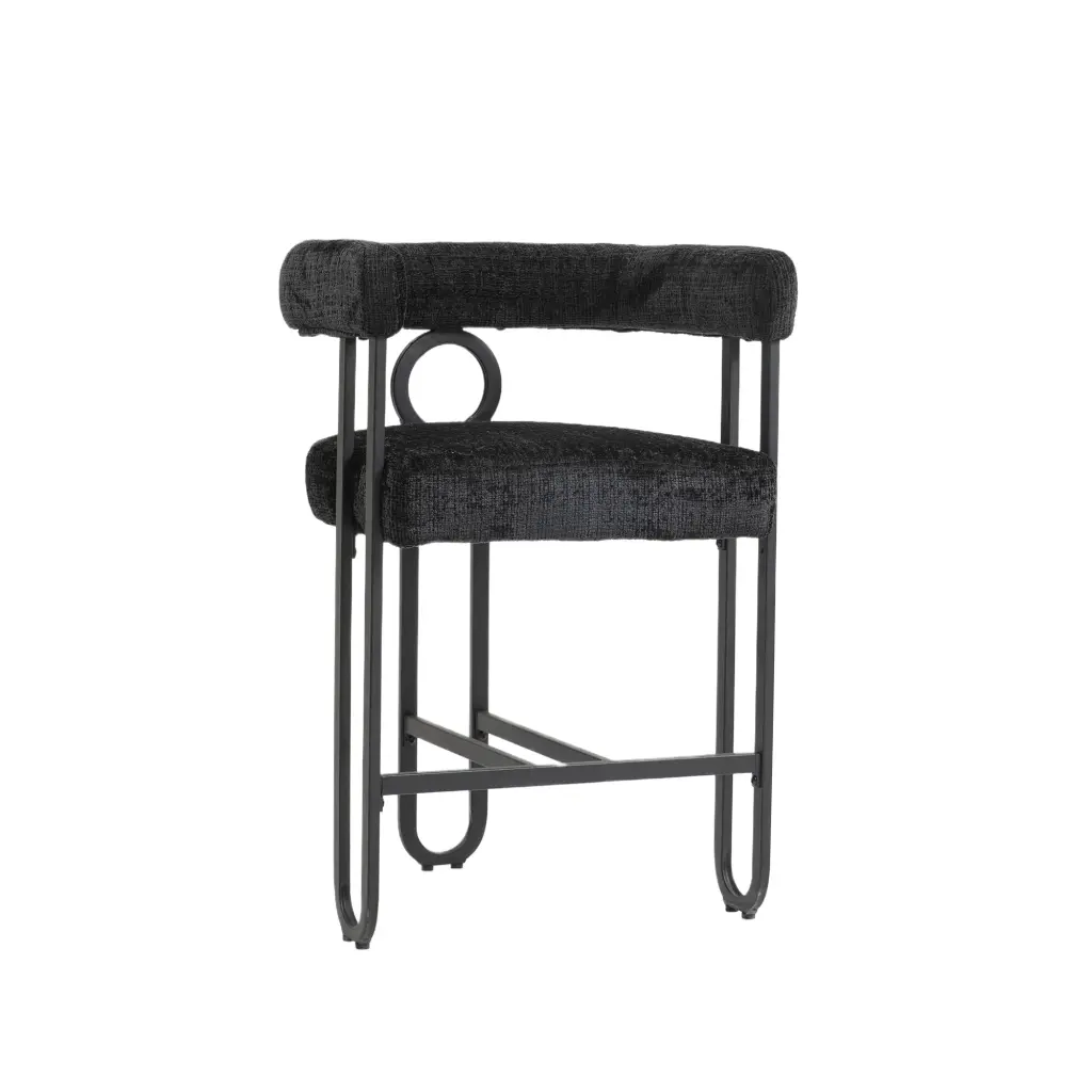 Modern Black Metallic Bar Stool Back Set 1 house hold-w1588