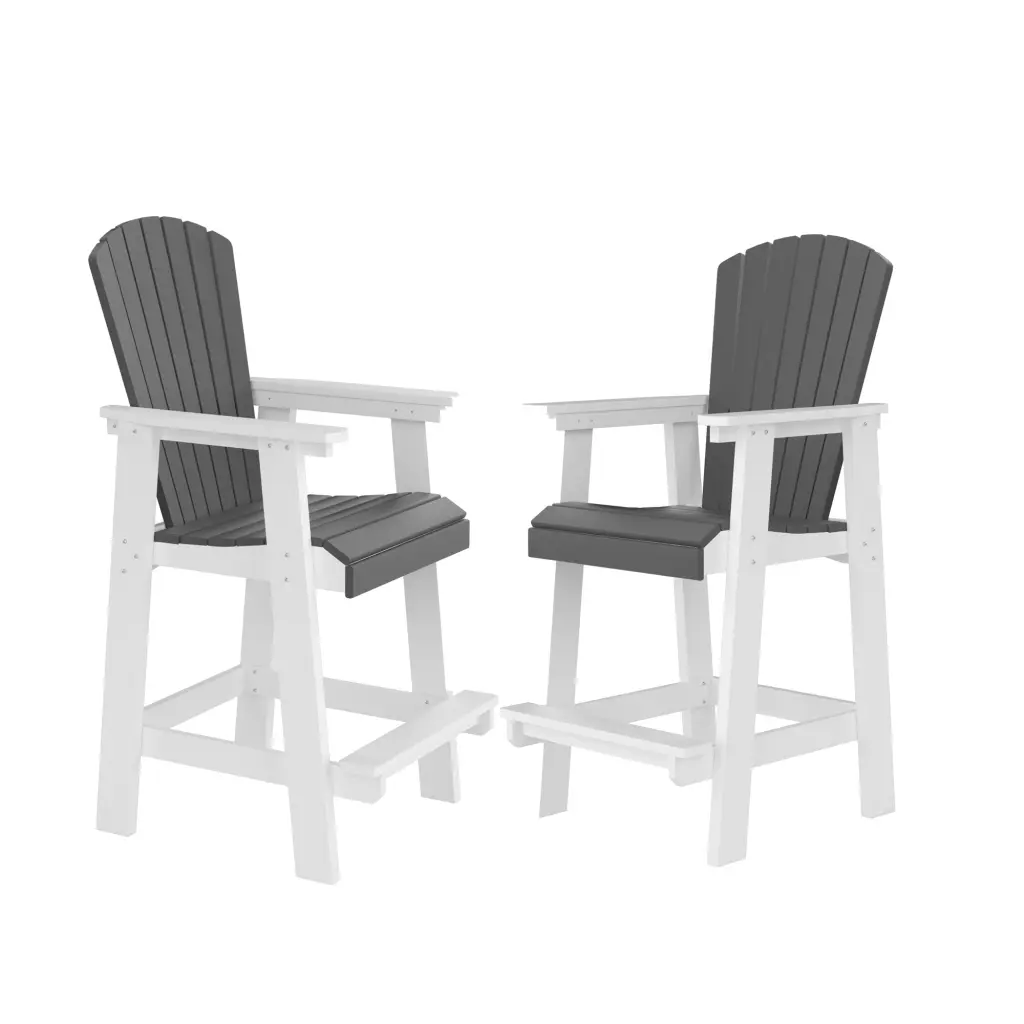 HDPE Bar Chair Outdoor Tall Adirondack Chairs Set 2 Patio Bar Stools justone outdoor -premium-