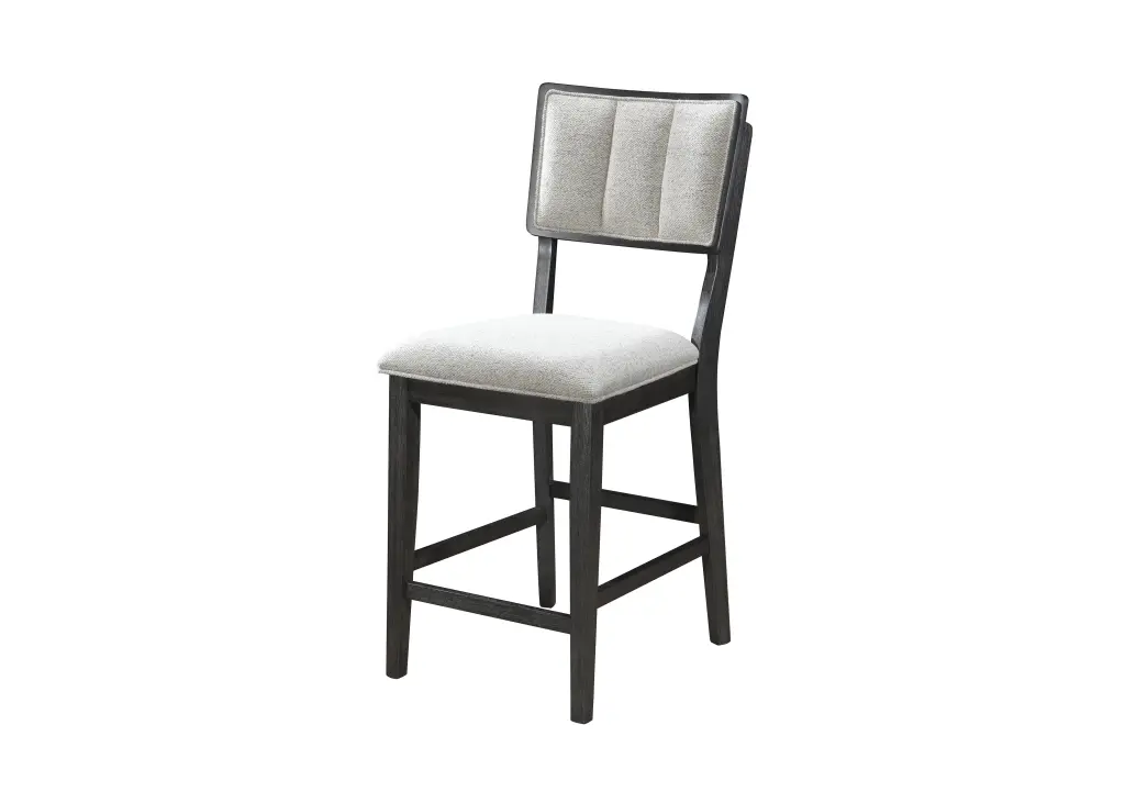 2Pc Black Light Grey Counter Height Chair Counter Stools Full Back Wood kanepe