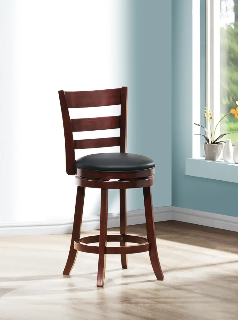 360 Degree Swivel Counter Height Chair Dark Cherry Finish kanepe