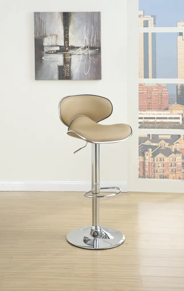 Brown Faux Hide PVC Bar Stool Counter Height Chairs Set 2 Adjustable kanepe