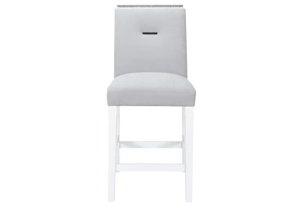 Ariya Grey Bar Stools Kit 2 Grey Rubber Wood Kitchen and Bar Counter luxe modern furniture