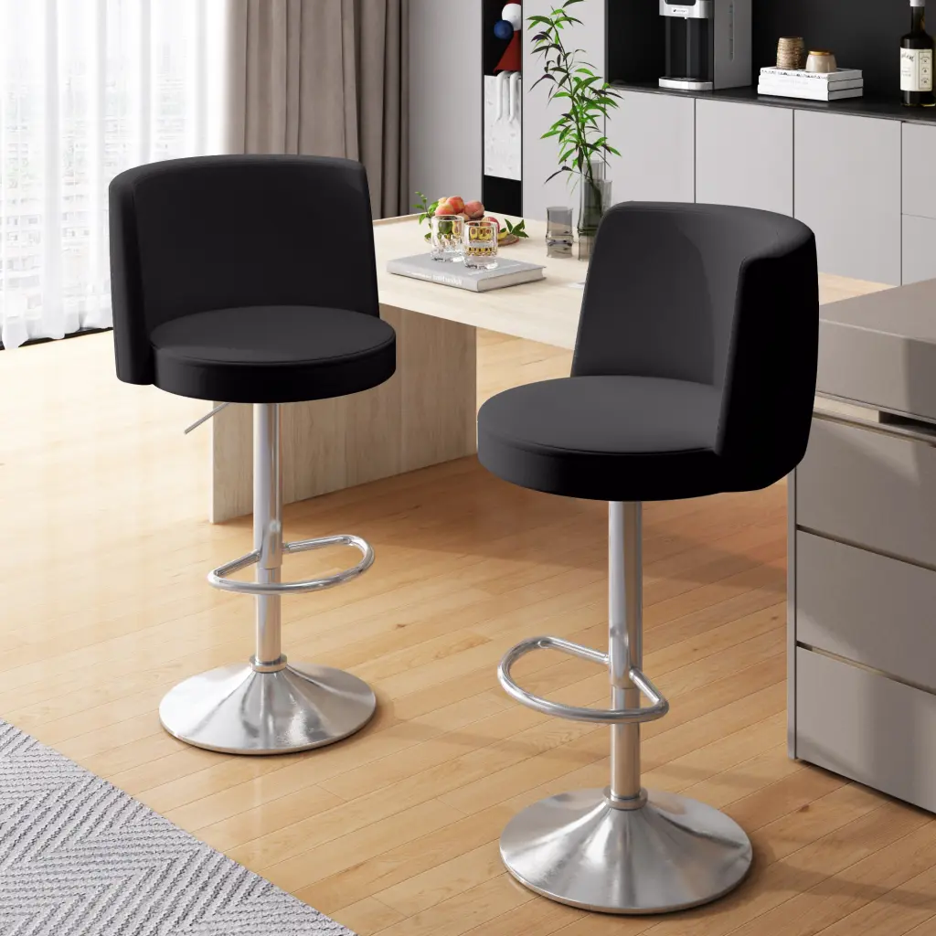 Alloy Metal Bar Stools, Grade Modern Hide Bar Chair Backrest, Swivel magic furniture