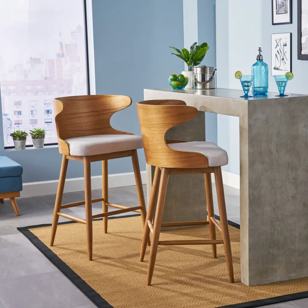 Bar Chair Light Beige Material Modern Design nh-bc furniturings