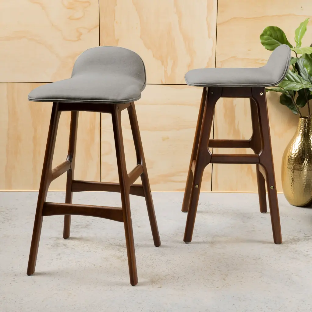Bar Chair Light Gray Modern Kitchen Counter Stool nh-bc furniturings