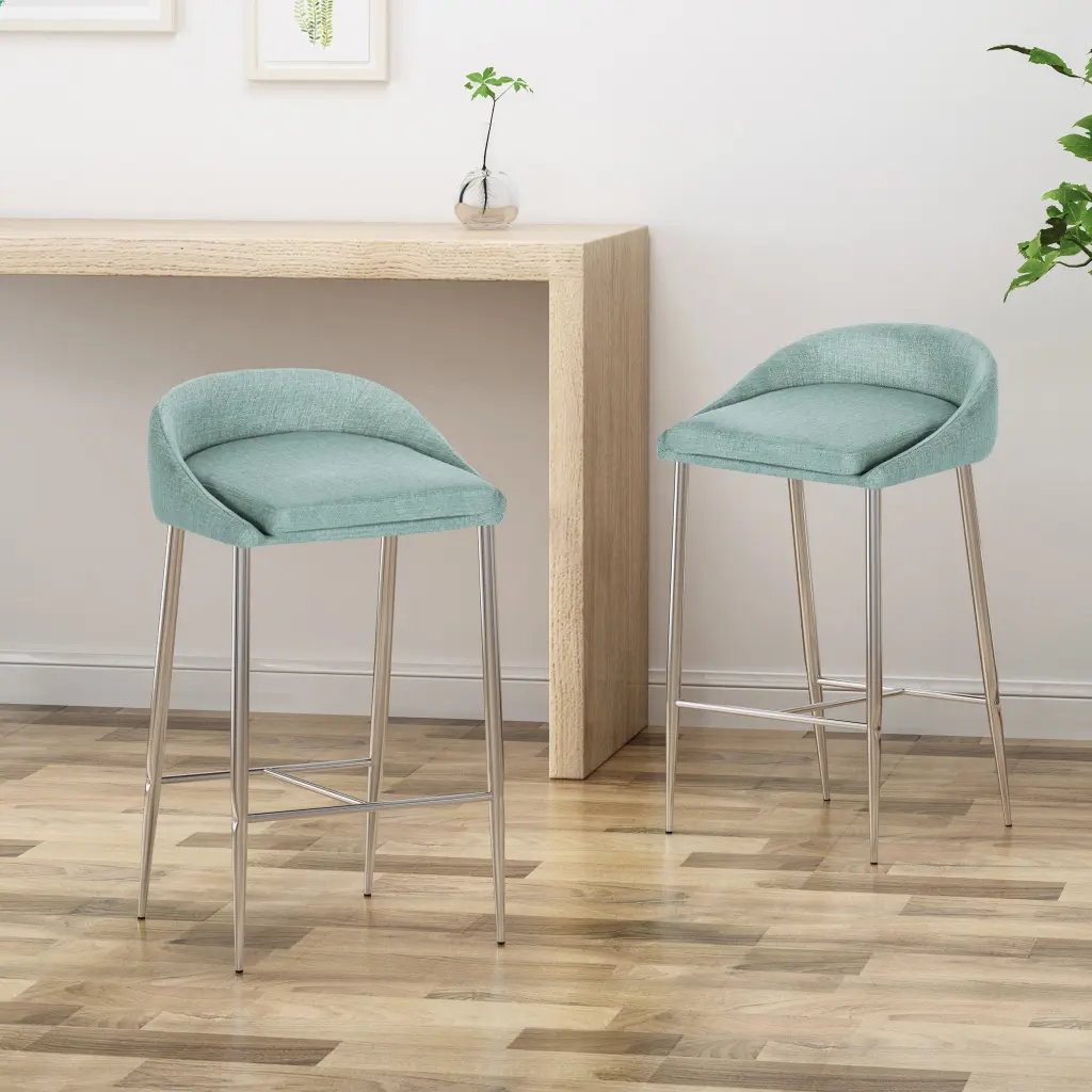 Blue Counter Stool 2 Piece Set Modern Kitchen Bar Stools nh-comfortcove