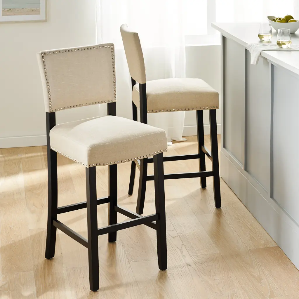 Mayfield KD Barstool Beige Modern Kitchen Counter Stool nh-onfind