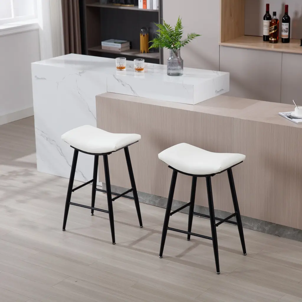 Bar Stools Set 2 Armless Counter Low Bar Stools Without Back Modern rnb