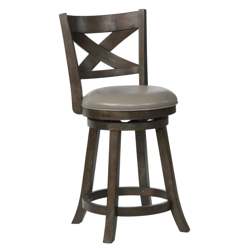 Curved Back Swivel Pub Stool Set 2 Gray And Brown royal hampton