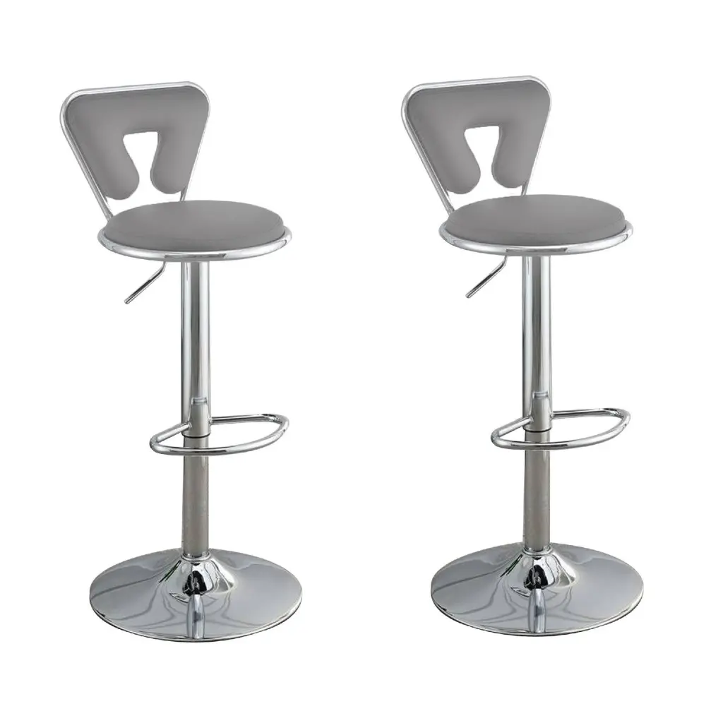Customizable Barstool Round Seat and Stalk Set 2 Gray Home royal hampton