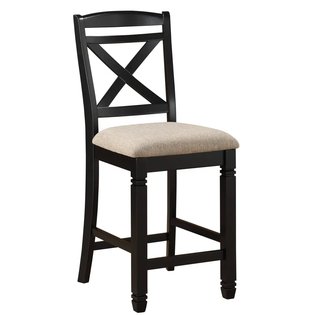 Upholstered Timber Counter Height Chair X Design Backrest Bar Stool royal hampton