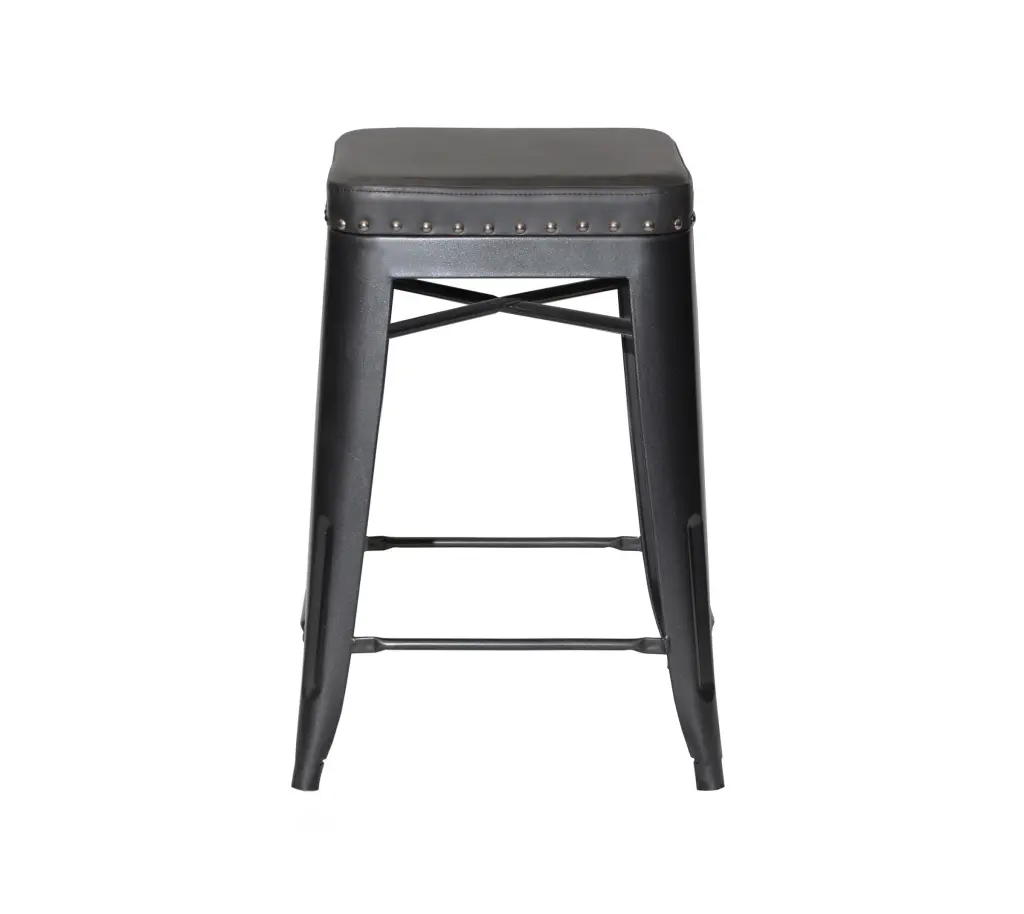 Hank Counter Stool Set 2 Dark Gray Wood Kitchen Bar Stools steve silver furniture