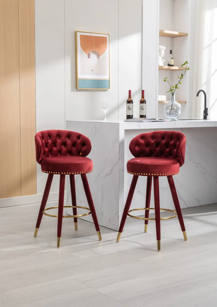 Coolmore Counter Height Bar Stools Set 2 Kitchen Counter Solid Wood w1539 coolmore