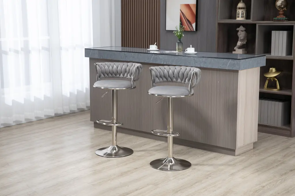 Coolmore Swivel Bar Stools Set 2 Adjustable Height Counter Stools w1539 coolmore