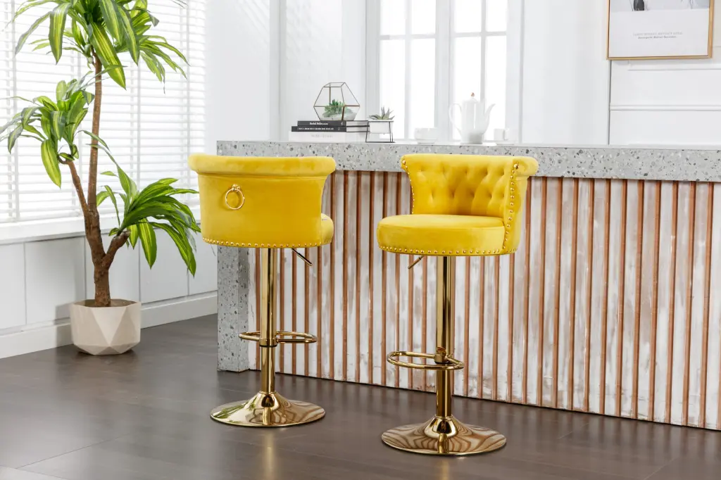 Coolmore Swivel Bar Stools Set 2 Customizable Counter Height Chairs w1539 coolmore