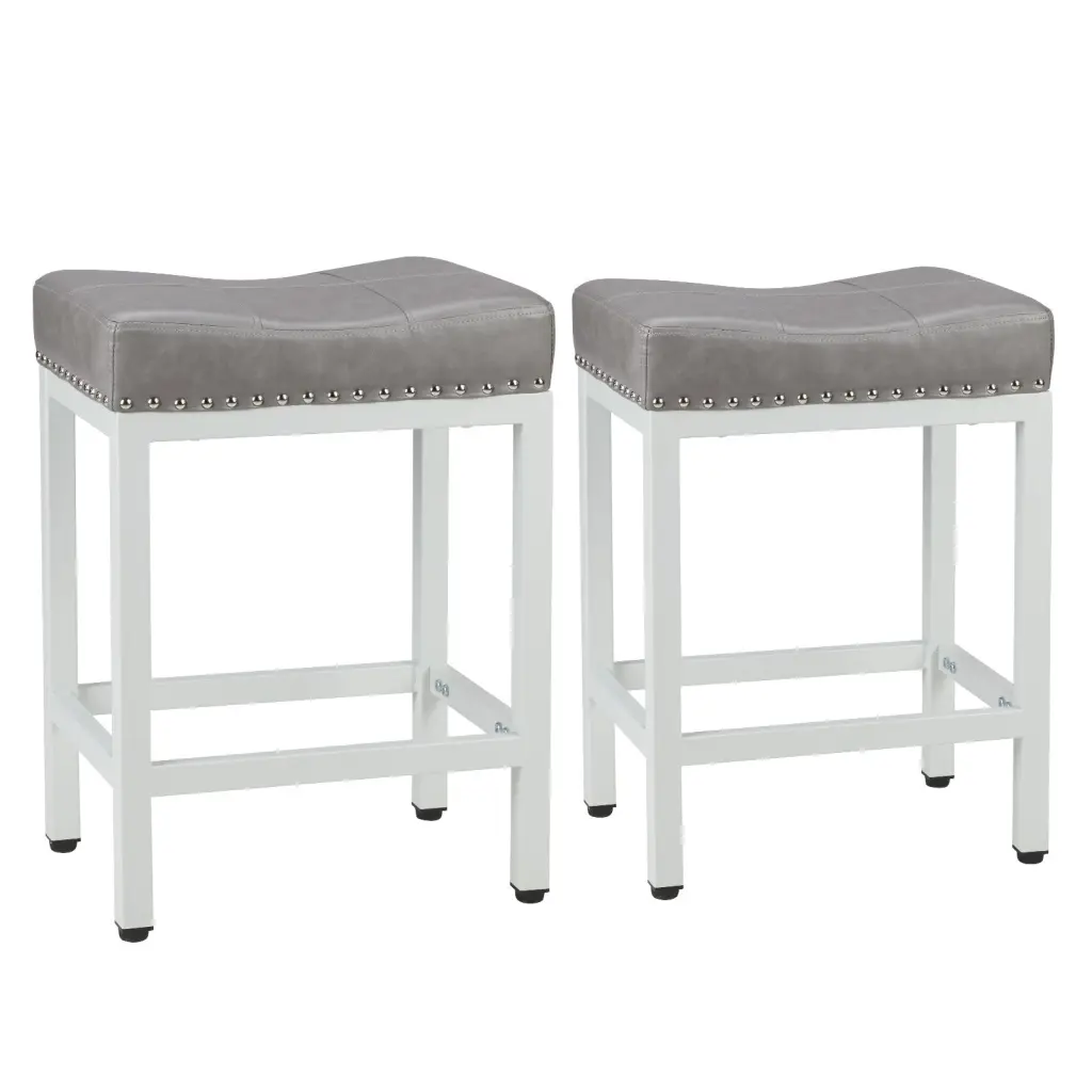 Modern Table Stool, Lounge Stool Steel Frame And Leather Seat w2201