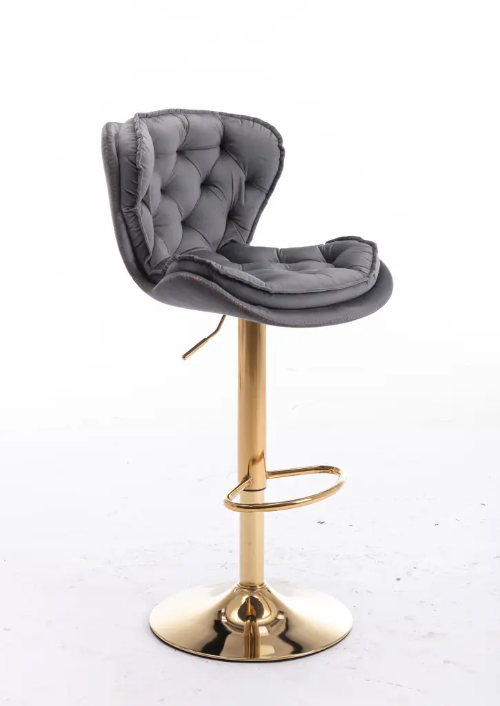 Set 2 Bar Stools Chrome Footrest And Base Swivel Height Adjustable weehaa furniture