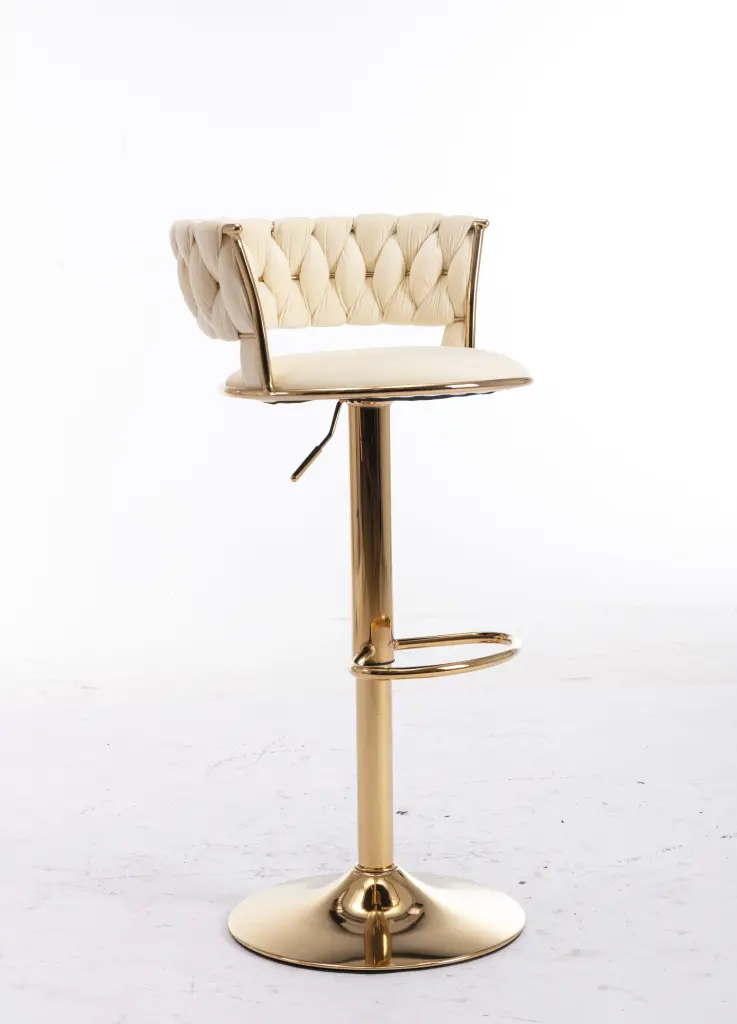 Set 2 Bar Stools Chrome Footrest and Swivel Height Adjustment weehaa furniture