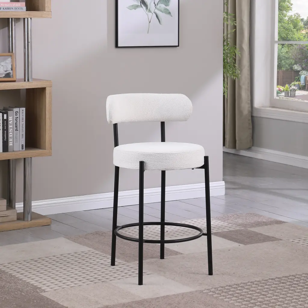 Modern Counter Height Stools Set 2 Upholstered 26 Inch Seat Height Bar Stools woker furniture
