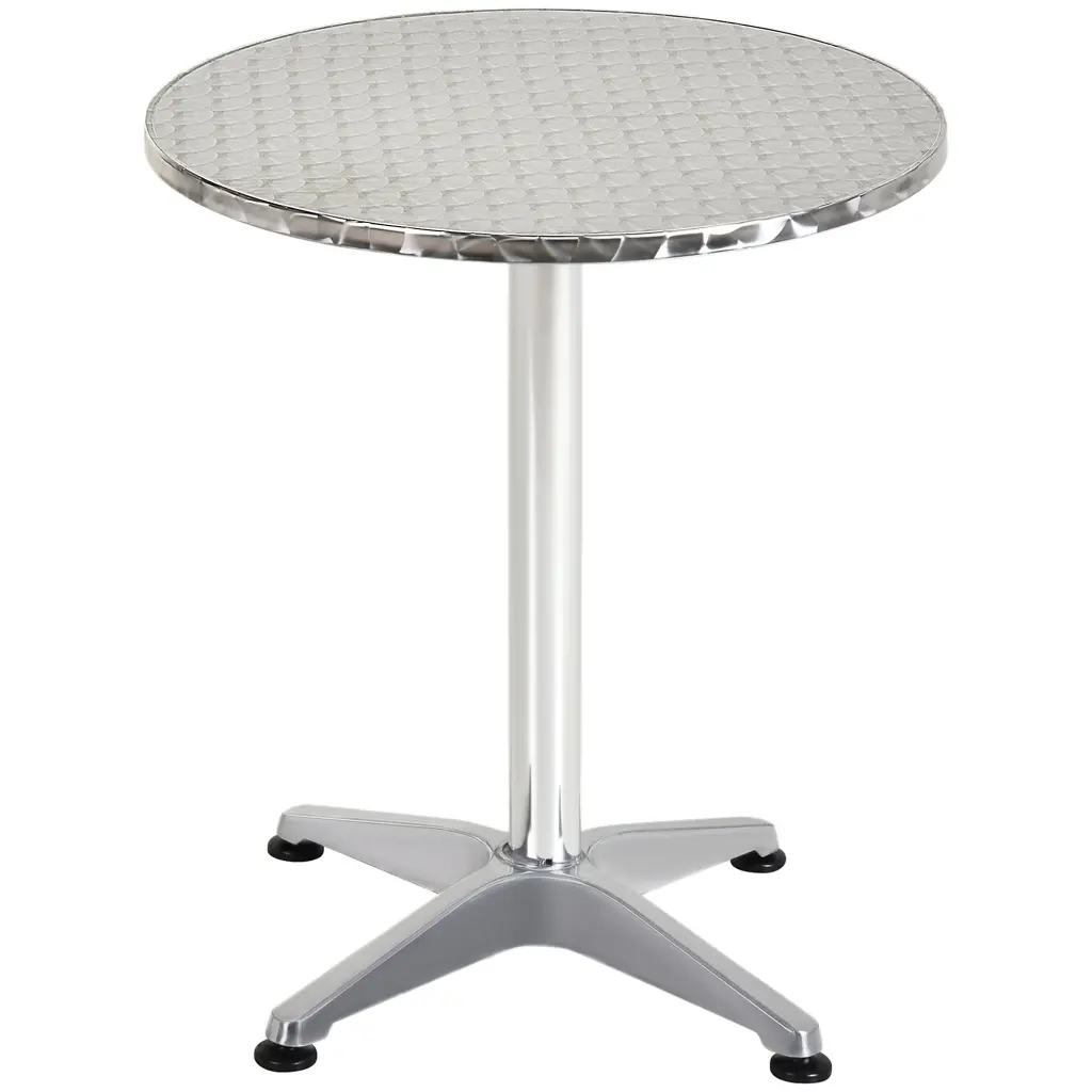 Homcom 24 Inch Round Bar Table 43 Inch Height Stainless Steel Top Adjustable aosom business