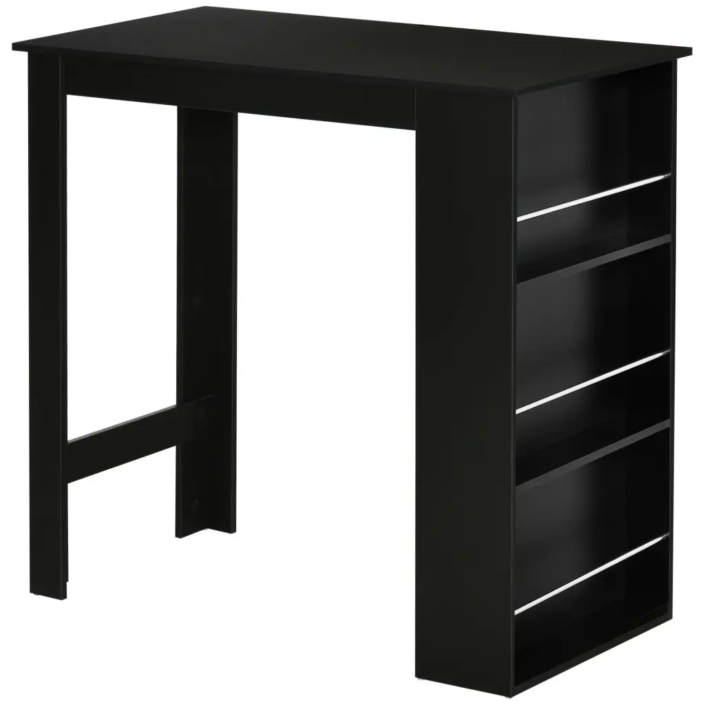 Homcom Modern Bar Table 3 Storage Shelves Counter Height Dining Table aosom business
