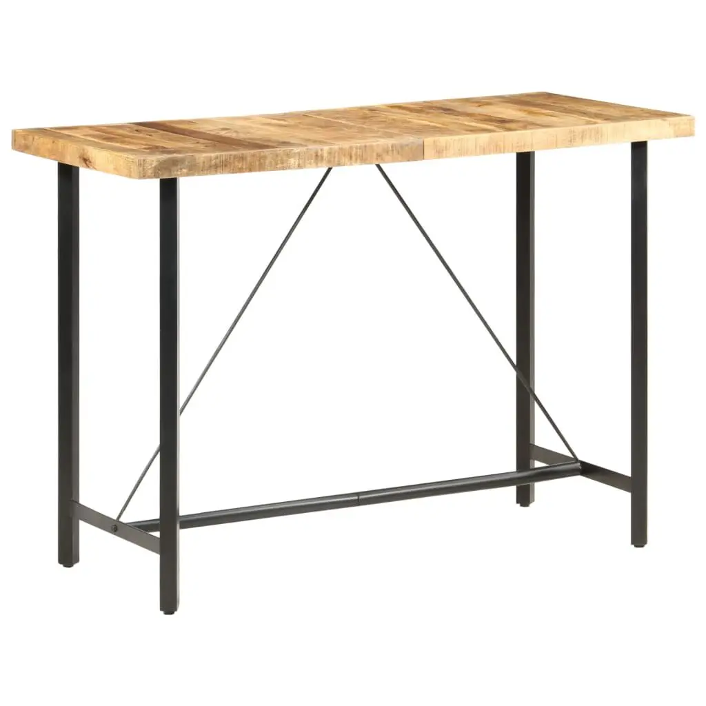 Bar Table 59.1x27.6x42.1 Inches Rough Mango Wood Counter Height Pub Table