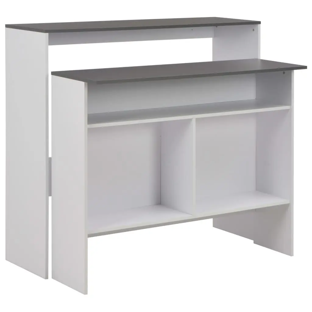 Bar Table 2 Table Tops White and Gray 51.2x15.7x47.2 Inches