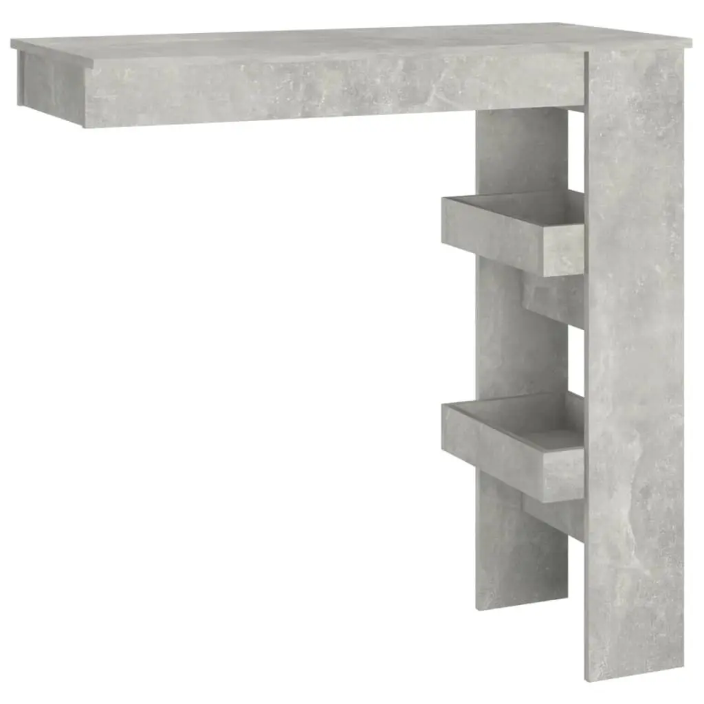 Concrete Gray Wall Bar Table 40.2x17.7x40.7 Inches Engineered Wood Counter Table