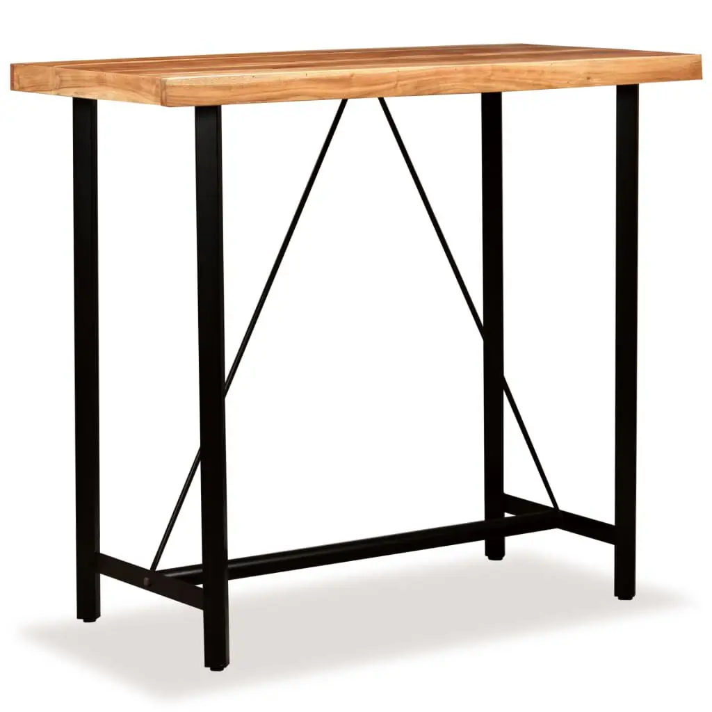 Solid Acacia Wood Bar Table 47.2x23.6x42.1 Inches Kitchen or Pub