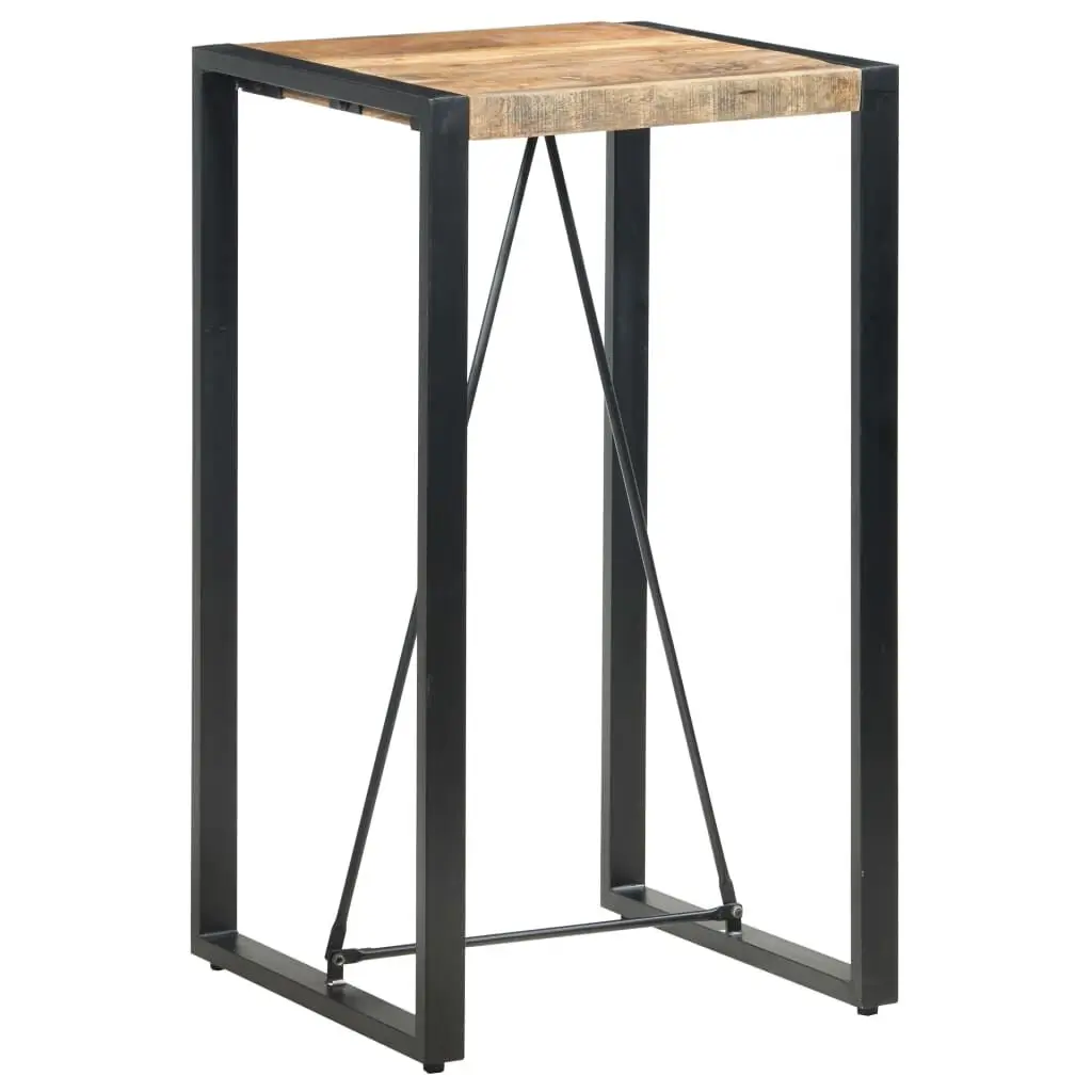 Solid Mango Wood Bar Table 23.6x23.6x43.3 Inches Compact Counter Table