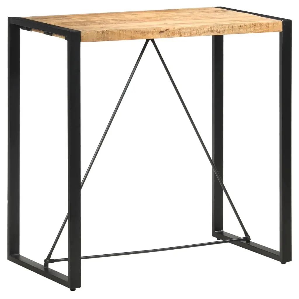 Solid Mango Wood Bar Table 43.3x23.6x43.3 Inches Modern Counter Table
