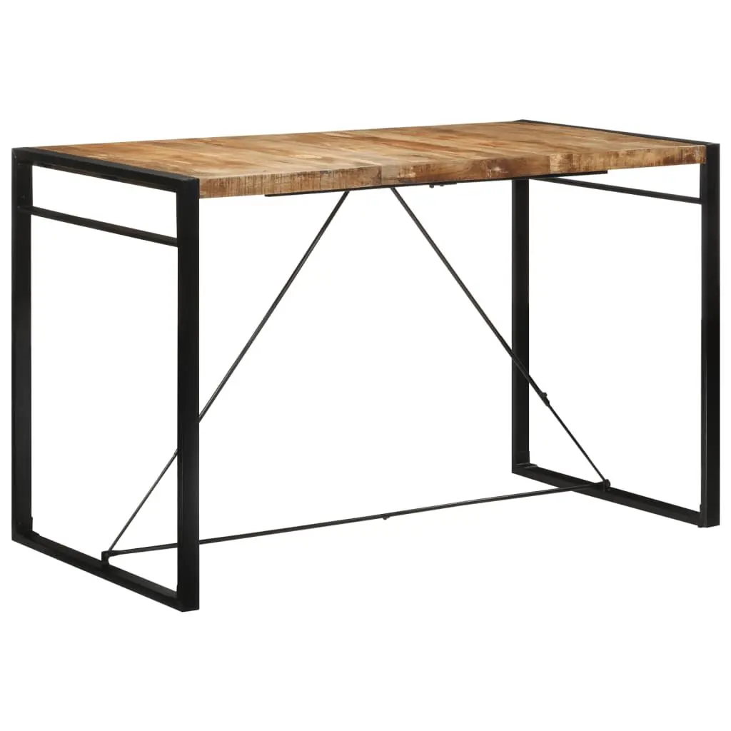 Solid Rough Mango Wood Bar Table 68.9x35.4x43.3 Inches Rustic Counter Table