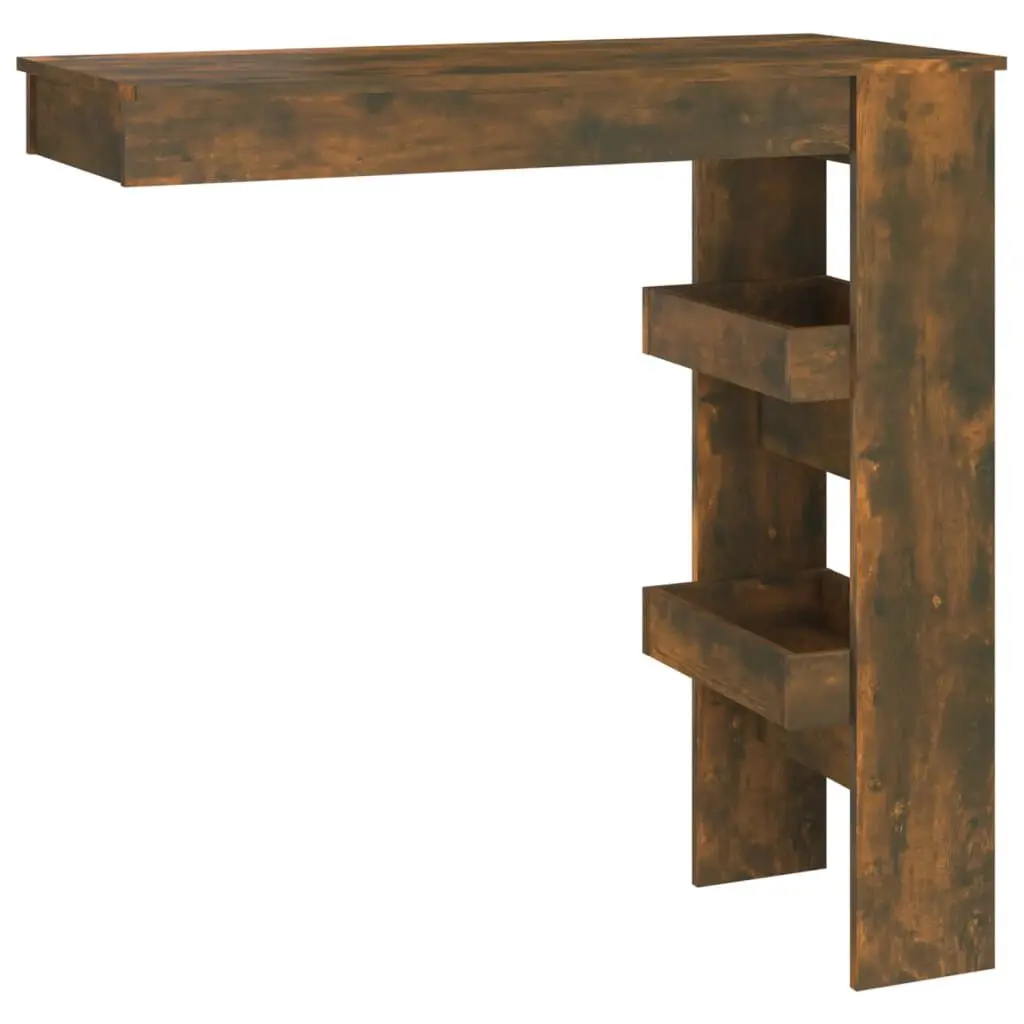 Wall Bar Table Smoked Oak 40.2x17.7x40.7 Inches Engineered Wood Home Bar