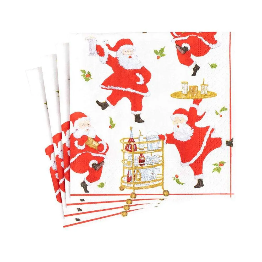 Cocktails Santas Paper Cocktail Napkins - 20 Per Package