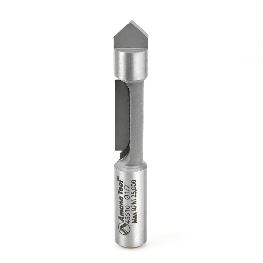 Amana Tool 45510 Carbide Tipped Panel Pilot Concave Grind 1/2 Dia x 1-3/16 x 1/2 Inch Shank One-only Flute