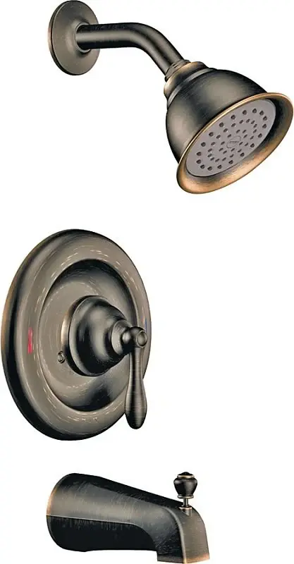 Moen Caldwell Series 82496EPBRB Tub and Shower Faucet, Rust-proof Steel, Mediterranean Bronze