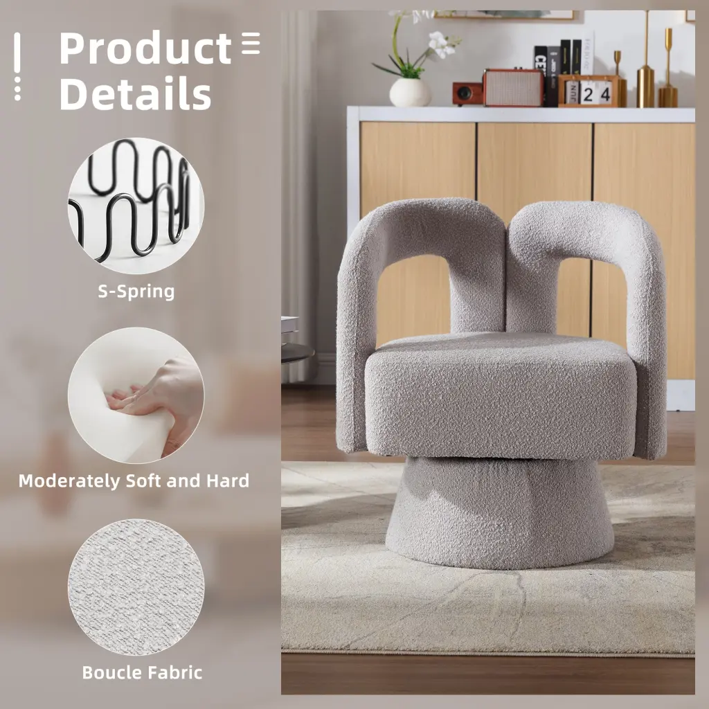 Coolmore 360 Degree Swivel Cuddle Barrel Accent Chairs Round Armchair Living Room coolmore w-395