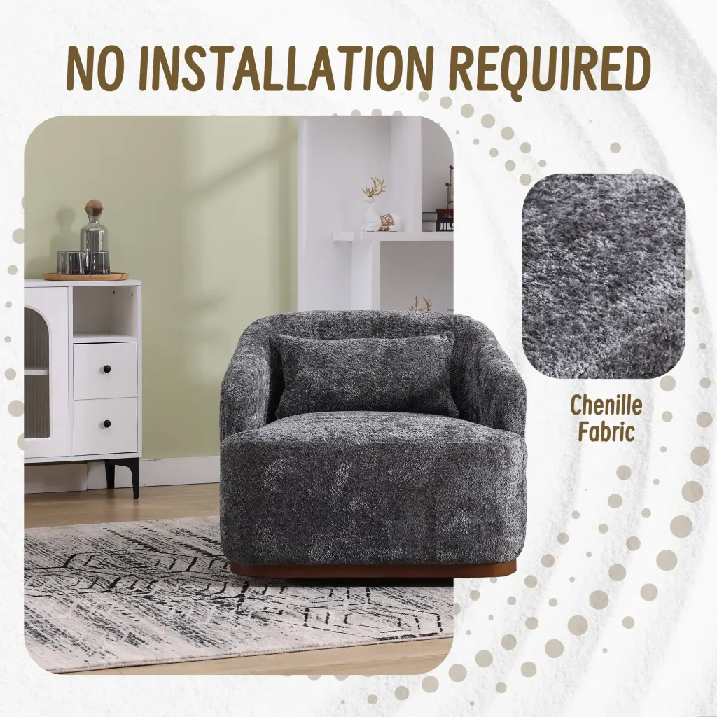 Coolmore Swivel Barrel Chair Comfy Round Accent Sofa Chair Living Room coolmore w-395