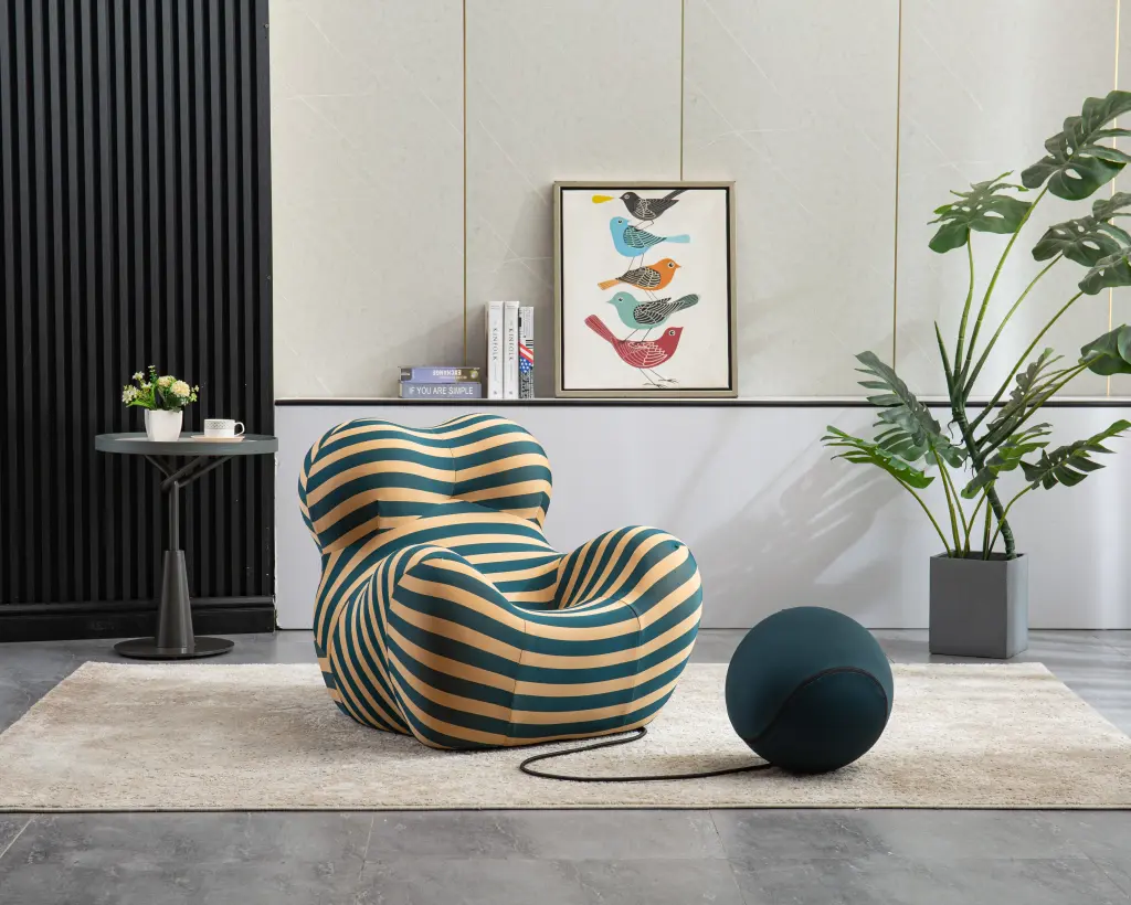 Barrel Chair Ottoman Modern Comfy Stripe Chair Living Room w1241 artisan furniture