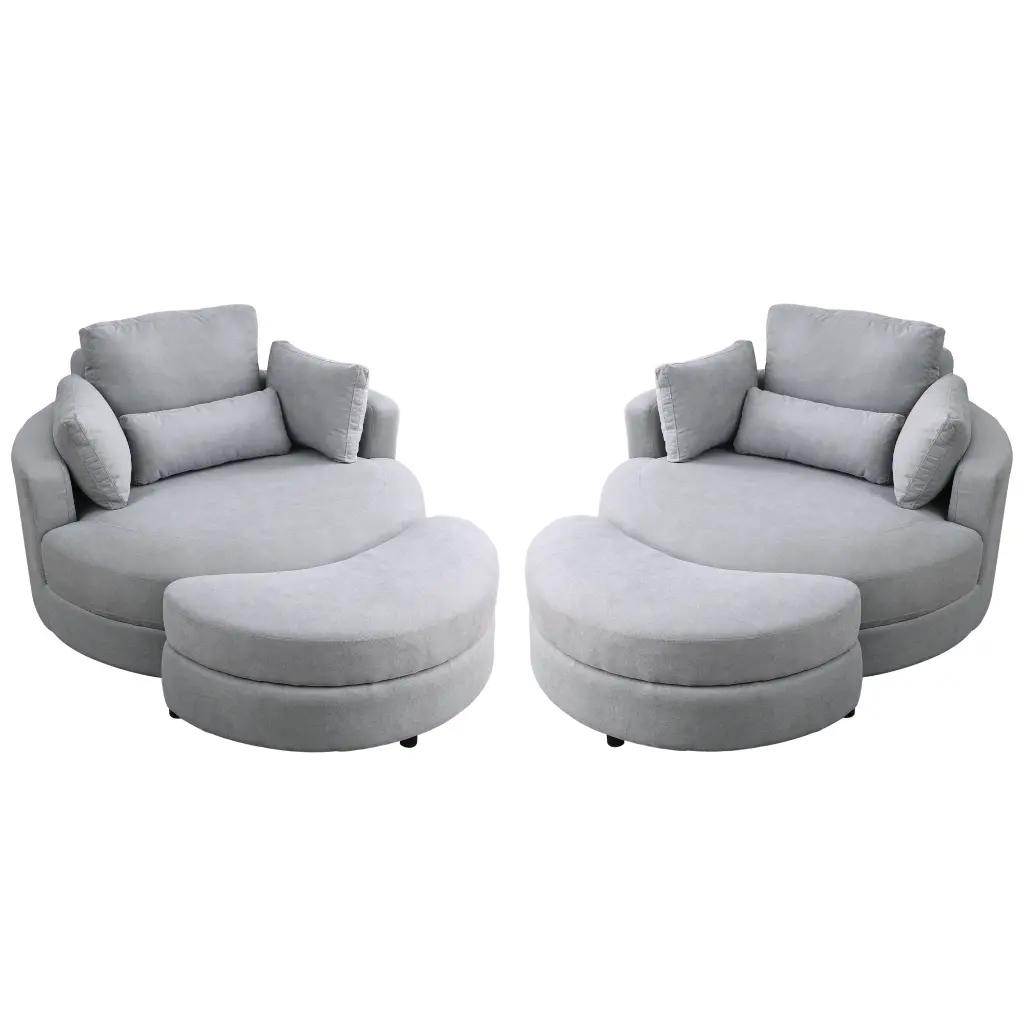Welike Swivel Accent Barrel Modern Grey Sofa Lounge Club Chair welike furniture