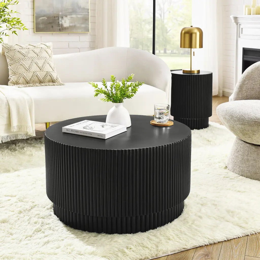 15.72 Inch H Barrel Coffee Table Nordic Style Effortless Design Living Room chuangyuan wood industry