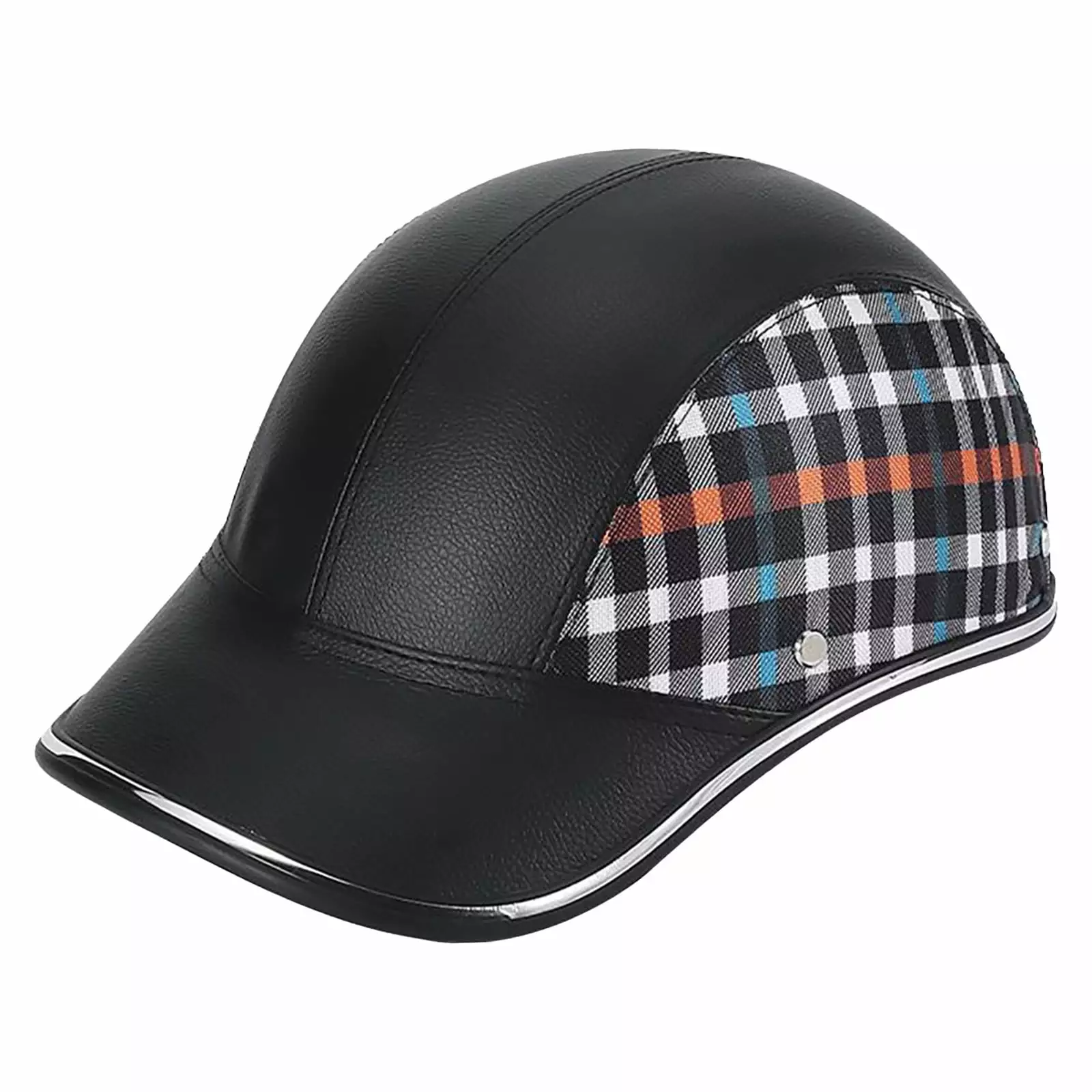 ZiSUGP Vintage Open Face Motorcycle Retro Baseball Cap - Half Helmet Cruiser Street Scooter Glasses Silicone Bike Light