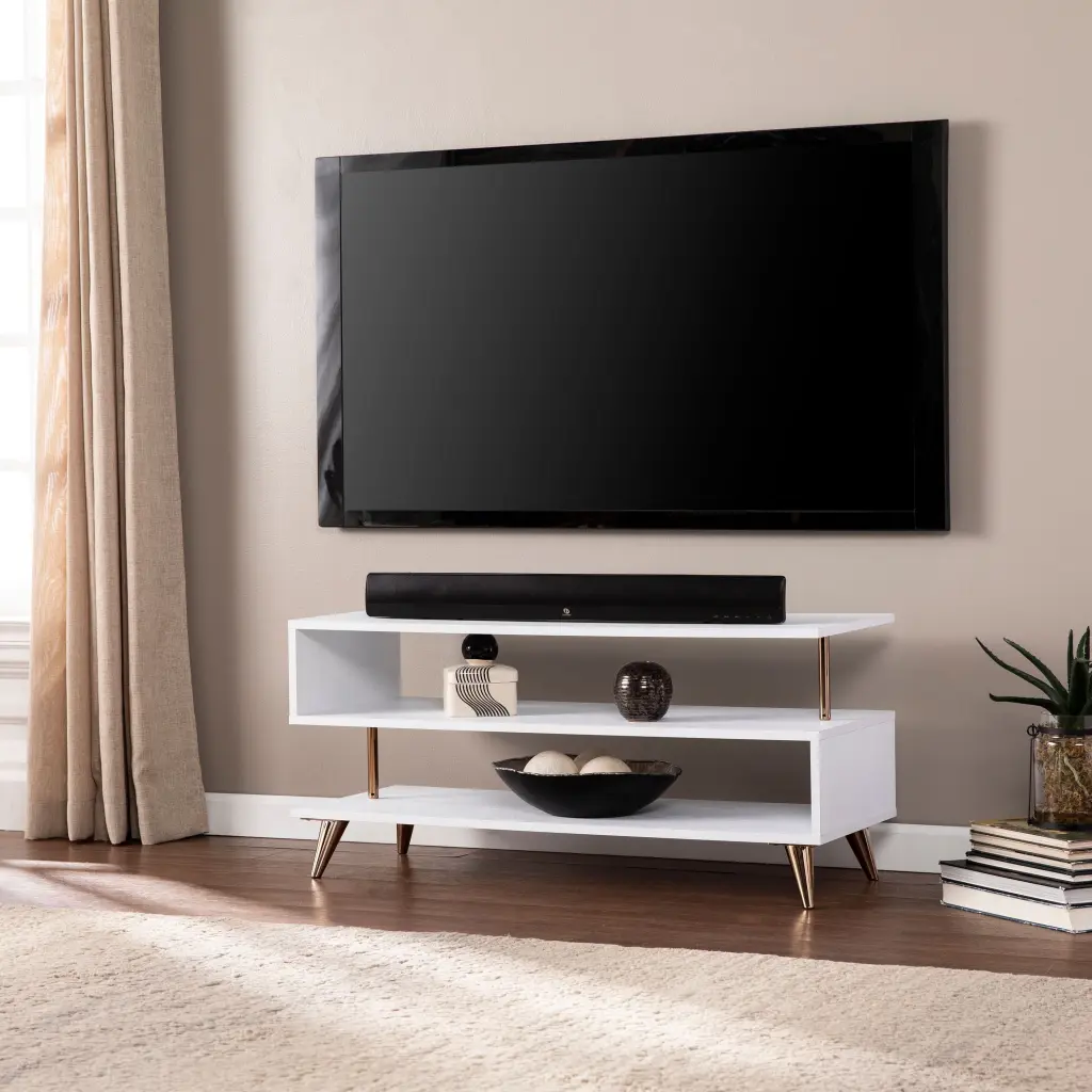 Southern Enterprises Sais White TV Stand TVs up to 40 Inches SEI Furniture